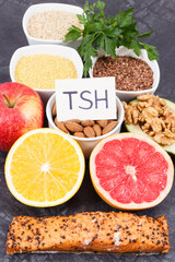Best nutritious food for healthy thyroid. Natural eating as source vitamins