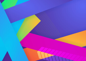 Obraz premium Modern colorful blue abstract geometric background. Tech with square, triangle, circle, and geometric shapes. Vector abstract graphic design banner pattern background template.