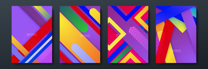 Fototapeta premium Abstract fun color pattern cartoon texture for doodle geometric background. Vector trend shape for brochure cover template design