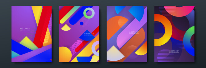 Abstract fun color pattern cartoon texture for doodle geometric background. Vector trend shape for brochure cover template design