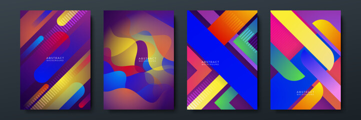 Abstract fun color pattern cartoon texture for doodle geometric background. Vector trend shape for brochure cover template design