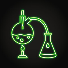 Distillation process neon icon in line style