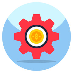 Trendy design of money management, dollar inside gear 