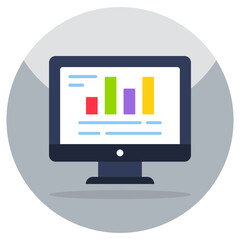 Colored design icon of online infographic 