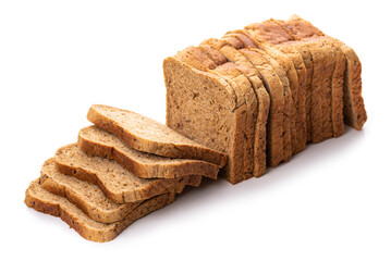 Whole grain bread for toast. Isolate on white background