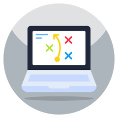 Online business strategy icon, editable vector 
