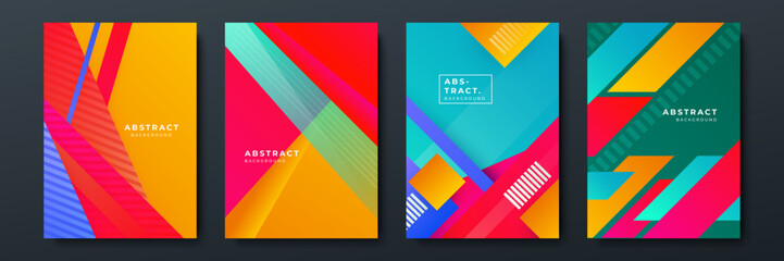 Gradient flowing geometric pattern background texture for poster cover design. Minimal color abstract gradient banner template. Modern vector wave shape for brochure and social media post story cover