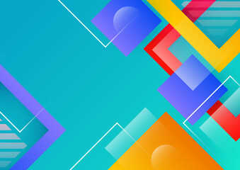 Artistic colorful frame with different elements over dark, vector abstract background art style bright shiny colors, geometric design.