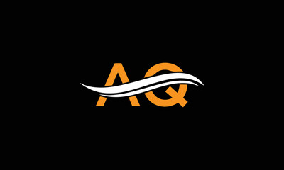 AQ,QA letter logo design on luxury background. AQ,QA monogram initials letter logo concept. AQ,QA icon design. AQ,QA elegant and Professional white color letter icon on black background.