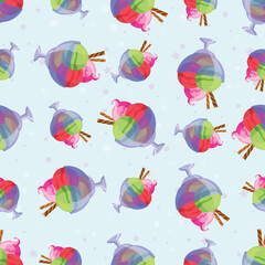 Glass ice cream with candies wallpaper