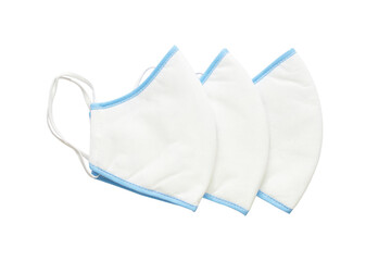 Stack of hand made face mask isolated on white background, Clipping path Included.