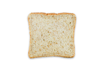 Whole wheat bread isolated on white background.