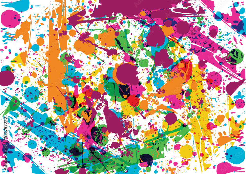 Poster abstract vector splatter multi color background design. illustration vector design.