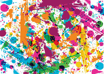 Abstract vector splatter multi color background design. illustration vector design.