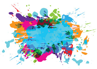 Abstract vector splatter multi color background design. illustration vector design.