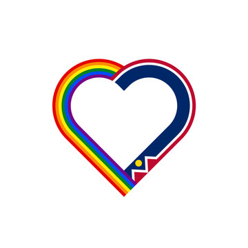 recommend clip art: unity concept. heart ribbon icon of rainbow and denver flags. vector illustration isolated on white background