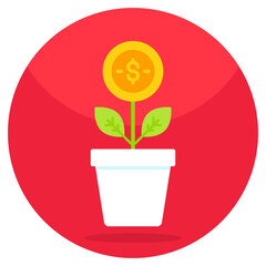 An editable design icon of dollar plant
