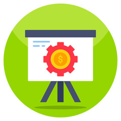 Trendy design of money management, dollar inside gear 