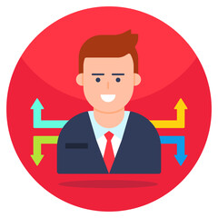 Unique design icon of choose direction 