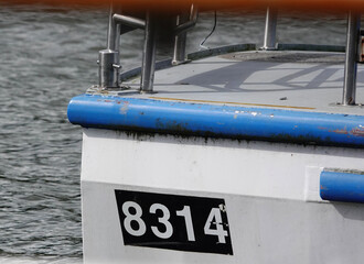 Fototapeta premium boat detail with number 8314