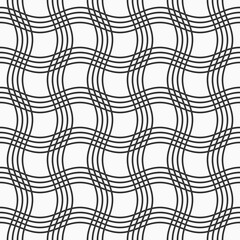 Abstract seamless pattern with horizontal and vertical wavy lines. Curved lines art.