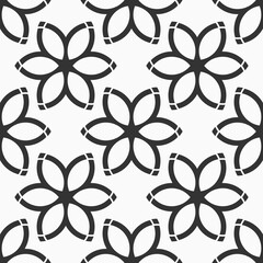 Vector seamless flowers pattern. Repeating geometric flower shapes.