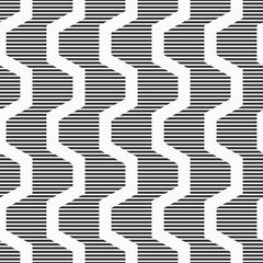 Abstract vector seamless pattern. Hexagonal zigzag geometric pattern with stripes.