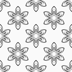 Fototapeta na wymiar Vector seamless flowers pattern. Repeating geometric flower shapes.