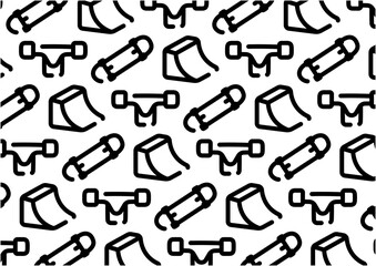 Skateboarding pattern background for graphic design.A-size horizontal.