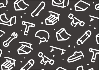 Skateboarding pattern background for graphic design.A-size horizontal.