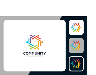 community logo design with hexagon