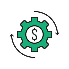 green efficient use of funds icon like investment