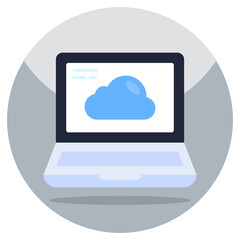 Flat design icon of cloud device 