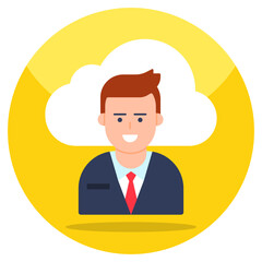 Modern design icon of cloud user 