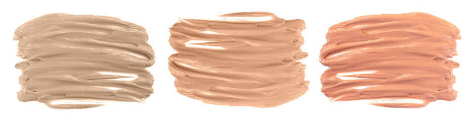 Banner of foundation or liquid tone cream shade isolated on white background