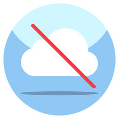 Unique design icon of ban cloud 