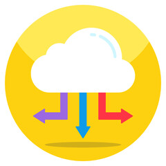 Creative design icon of cloud Downward arrows 