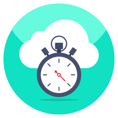 Perfect design icon of cloud stopwatch 