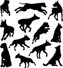 Dog Silhouettes Animal Set