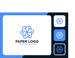 paper logo design with line art
