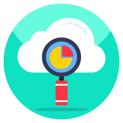Creative design icon of cloud data analysis 