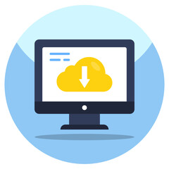 Unique design icon of cloud download 