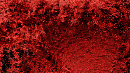 Millions of Tiny Red Particles Filling the screen with Splashes on Black