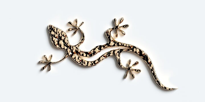 Gold salamander on white background. 3d illustration