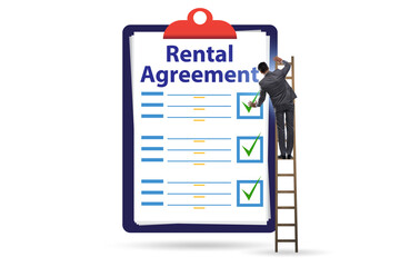 Rental agreement concept with businessman