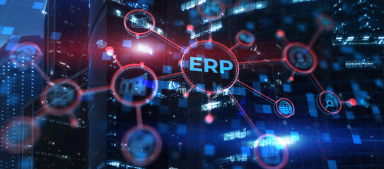 Enterprise Resource Planning ERP Management Business Technology Concept