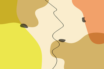 Doodle objects pastel color. Hand drawn abstract shapes. Trendy modern illustration.