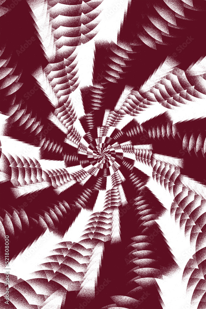 Aufkleber complex design spiral structure in red brown on a white background