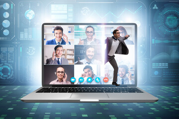 Videoconferencing concept with people in online call