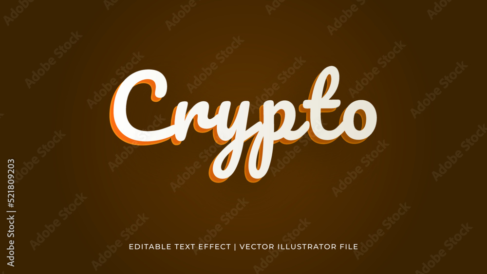 Aufkleber Creative crypto editable text effect design template. Editable Vector Text Effect For Branding, Mockup, Social Media Banner, Cover, Book, Games, Title